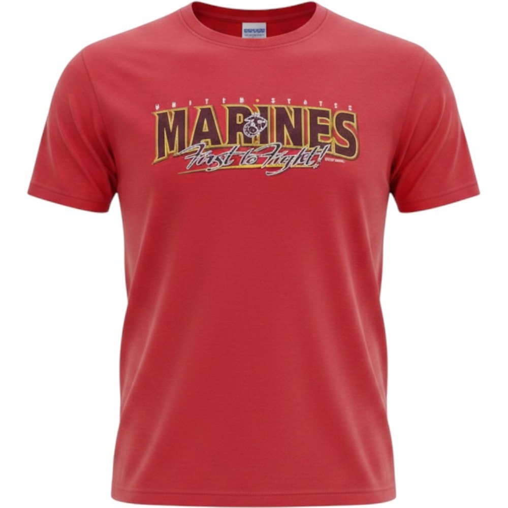 7.62 Design US Marines First to Fight Men‎ XL Graphic T-Shirt Red USMC USA Made